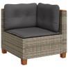 Garten-Ecksofa mit Kissen Grau Poly Rattan