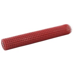 Drahtzaun Stahl mit PVC-Beschichtung 25x1 m Rot