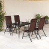 Gartenstühle 4 Stk. Klappbar Braun Poly Rattan