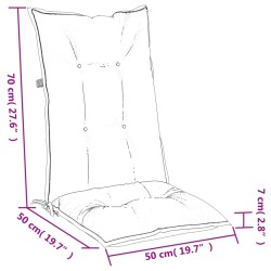 Hochlehner-Auflagen 4 Stk. Melange Hellgrau 120x50x7 cm Stoff