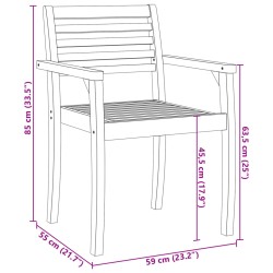 Gartenstühle 6 Stk. 59x55x85 cm Massivholz Akazie