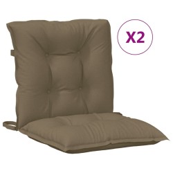 Niedriglehner-Auflagen 2 Stk. Melange Taupe 100x50x7 cm Stoff