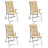 Hochlehner-Auflagen 4 Stk. Melange Beige 120x50x4 cm Stoff