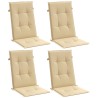 Hochlehner-Auflagen 4 Stk. Melange Beige 120x50x4 cm Stoff