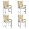 Niedriglehner-Auflagen 4 Stk. Melange Beige 100x50x4 cm Stoff