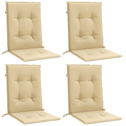 Niedriglehner-Auflagen 4 Stk. Melange Beige 100x50x4 cm Stoff