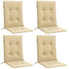 Niedriglehner-Auflagen 4 Stk. Melange Beige 100x50x4 cm Stoff