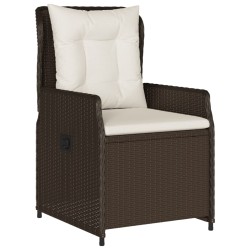 7-tlg. Garten-Essgruppe mit Kissen Braun Poly Rattan