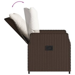 7-tlg. Garten-Essgruppe mit Kissen Braun Poly Rattan