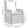 7-tlg. Garten-Essgruppe mit Kissen Braun Poly Rattan