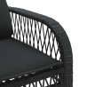 4-tlg. Garten-Sofagarnitur mit Kissen Schwarz Poly Rattan