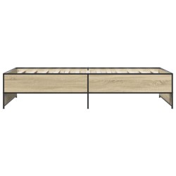 Bettgestell Sonoma-Eiche 90x200 cm Holzwerkstoff und Metall