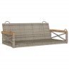 Hängebank Grau 109x62x40 cm Poly Rattan