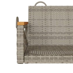 Hängebank Grau 109x62x40 cm Poly Rattan