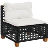 4-tlg. Garten-Sofagarnitur mit Kissen Schwarz Poly Rattan