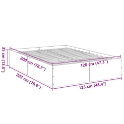 Bettgestell Sonoma-Eiche 120x200 cm Holzwerkstoff