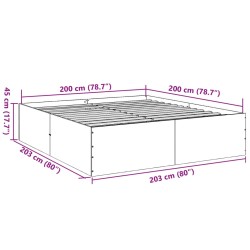 Bettgestell Braun Eichen-Optik 200x200 cm Holzwerkstoff