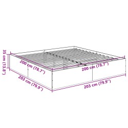 Bettgestell Sonoma-Eiche 200x200 cm Holzwerkstoff