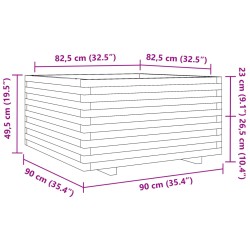 Pflanzkübel 90x90x49,5 cm Kiefernholz Imprägniert