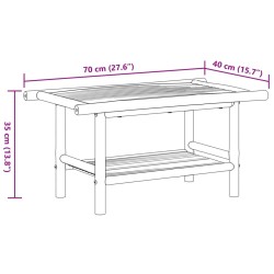 Couchtisch 70x40x35 cm Bambus