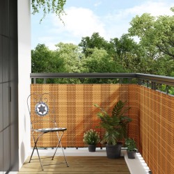 Balkon-Sichtschutz Hellbraun 400x90 cm Poly Rattan