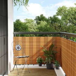 Balkon-Sichtschutz Hellbraun 600x80 cm Poly Rattan