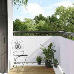 Balkon-Sichtschutz Weiß 500x100 cm Poly Rattan