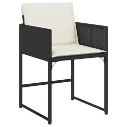 11-tlg. Garten-Essgruppe mit Kissen Schwarz Poly Rattan