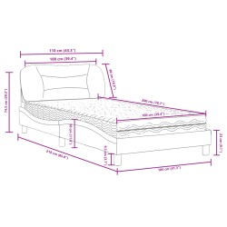 Bett mit Matratze Schwarz 100x200 cm Kunstleder