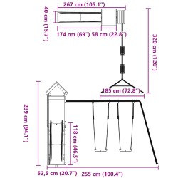 Spielturm Massivholz Douglasie