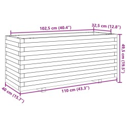 Pflanzkübel 110x40x49,5 cm Massivholz Kiefer