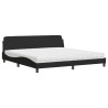 Bett mit Matratze Schwarz 200x200 cm Stoff