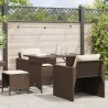 4-tlg. Garten-Sofagarnitur mit Kissen Braun Poly Rattan