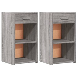 Nachttische 2 Stk. Grau Sonoma 35x34x65 cm Holzwerkstoff