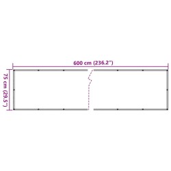 Balkon-Sichtschutz Pflanzen-Optik Grün 600x75 cm PVC