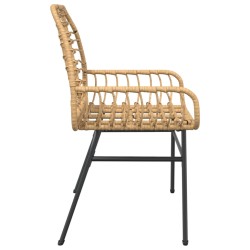 Gartenstühle 2 Stk. Braun Poly Rattan