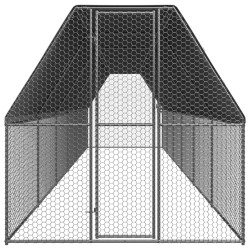 Hühnerkäfig 2x12x2 m Verzinkter Stahl