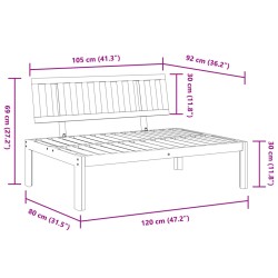 Garten-Mittelsofa aus Paletten Massivholz Akazie