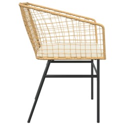 Gartenstühle 2 Stk. mit Kissen Braun Poly Rattan