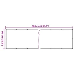 Balkon-Sichtschutz Steinoptik 600x90 cm PVC