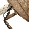 Sonnenliege mit Dach und Tisch Beige Poly Rattan