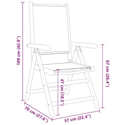 Gartenstuhl Verstellbar 6 Stk. Anthrazit Stoff und Massivholz