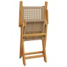 3-tlg. Bistro-Set Beige Poly Rattan und Massivholz