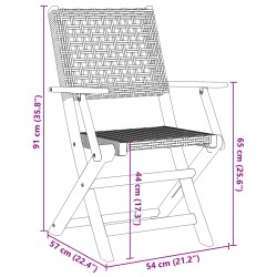 Gartenstühle 8 Stk. Klappbar Grau Poly Rattan & Massivholz