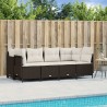 5-tlg. Garten-Sofagarnitur mit Kissen Braun Poly Rattan