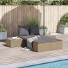 Doppel-Sonnenliege mit Auflagen Beige Poly Rattan