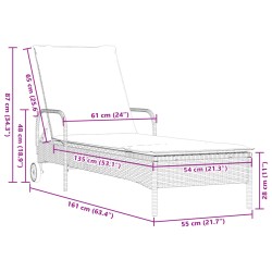 Sonnenliegen mit Auflagen 2 Stk. Beige Poly Rattan