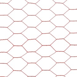 Drahtzaun Stahl mit PVC-Beschichtung 25x1,2 m Rot