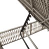 Sonnenliegen 2 Stk. mit Tisch Hellgrau Poly Rattan