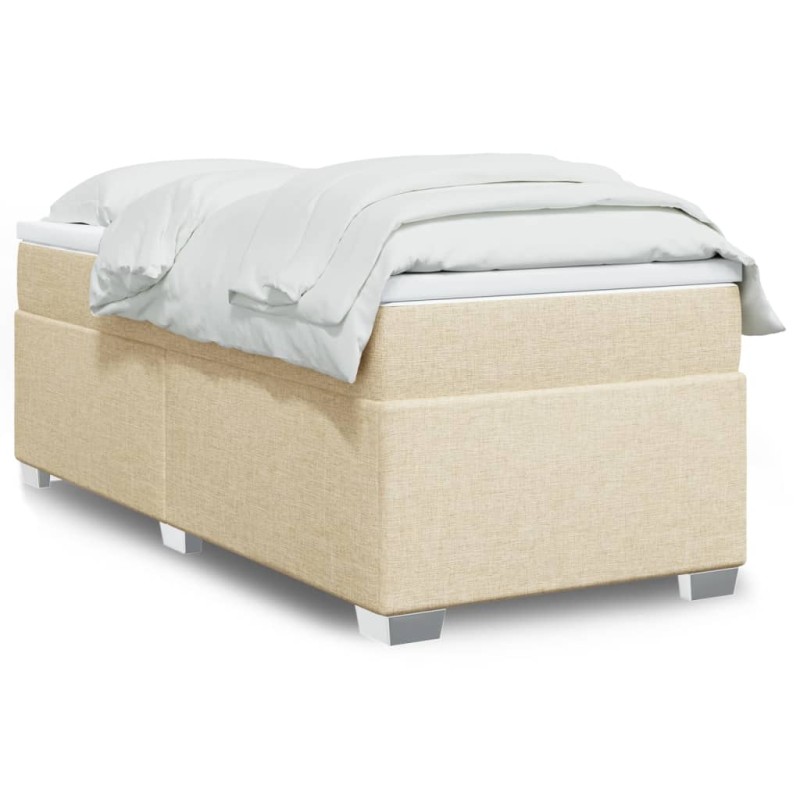 Boxspringbett mit Matratze Creme 90x190 cm Stoff